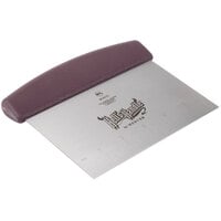 Mercer Culinary M18370 Hell's Handle® High Heat 6" x 5 1/8" Stainless Steel Dough Cutter / Scraper with Burgundy Handle