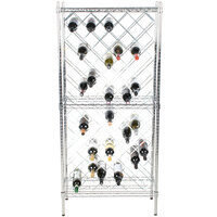 Regency 14 inch x 30 inch Chromate Finish Wire Wine Rack Kit with 64 inch Chrome Stationary Posts and 3 Shelves