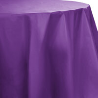 Creative Converting 318932 82 inch Amethyst Purple OctyRound Plastic Table Cover - 12/Case
