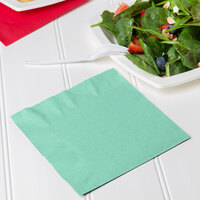 Creative Converting 318890 Fresh Mint Green 2-Ply 1/4 Fold Luncheon Napkin - 600/Case