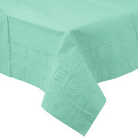 Creative Converting 318897 54" x 108" Fresh Mint Green Tissue / Poly Table Cover - 6/Case