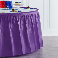 Creative Converting 318931 14' x 29 inch Amethyst Purple Plastic Table Skirt