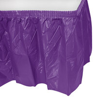 Creative Converting 318931 14' x 29 inch Amethyst Purple Plastic Table Skirt