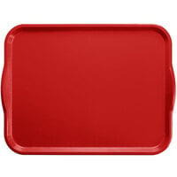 Cambro 1418H221 14" x 18" Ever Red Rectangular Fiberglass Camtray with Handles - 12/Case