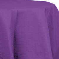 Creative Converting 318941 82" Amethyst Purple OctyRound Tissue / Poly Table Cover - 12/Case
