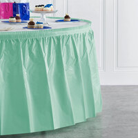 Creative Converting 318892 14' x 29 inch Fresh Mint Green Plastic Table Skirt
