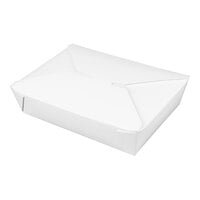 Fold-Pak 02BPWHITEM Bio-Pak 8" x 6" x 2" White Microwavable Paper #2 Take-Out Containers - 200/Case