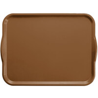 Cambro 1418H513 14" x 18" Bay Leaf Brown Rectangular Fiberglass Camtray with Handles - 12/Case