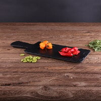 Elite Global Solutions M510RC Fo Slate 10 1/2 inch x 5 1/2 inch Faux Slate Serving Board with Handle