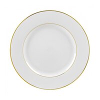 10 Strawberry Street GLD0024 12 1/4 inch Double Line Gold Porcelain Charger Plate - 12/Case