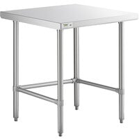 Regency 30" x 30" 16-Gauge 304 Stainless Steel Commercial Open Base Work Table