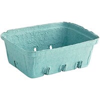 EcoChoice 1.5 Qt. Green Molded Pulp Berry / Produce Basket - 10/Pack