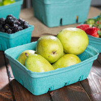 EcoChoice 1.5 Qt. Green Molded Pulp Berry / Produce Basket - 10/Pack