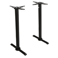FLAT Tech KT22 22 inch Black Self-Stabilizing Cast Iron Bar Height Table Base Set