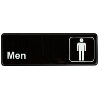 Men's Restroom Sign - Black and White, 9 inch x 3 inch