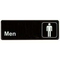 Thunder Group Men's Restroom Sign - Black and White, 9" x 3"