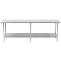 Advance Tabco Premium Series SS-308 30" x 96" 14 Gauge Stainless Steel Commercial Work Table with Undershelf
