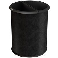 Commercial Zone 780946 Precision InnRoom 12.8 Qt. / 3.2 Gallon Black Vinyl Round Recycler Trash Receptacle / Wastebasket with Black Liners
