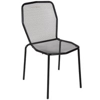 BFM Seating DV454BL Avalon Black Stackable E-Coated Steel Outdoor / Indoor Side Chair