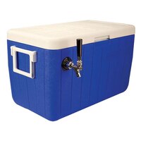 Micro Matic HDCP-D1-48B Blue 1 Faucet 48 Qt. Insulated Jockey Box with 10 inch x 15 inch Cold Plate