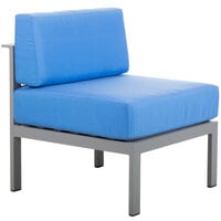 BFM Seating PH6101SG-M Belmar Soft Gray Aluminum Outdoor / Indoor Armless Cushion Chair