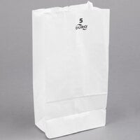 Duro 5 lb. White Paper Bag - 500/Bundle