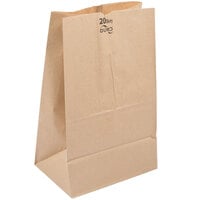Duro 20 lb. Shorty Brown Paper Bag - 500/Bundle
