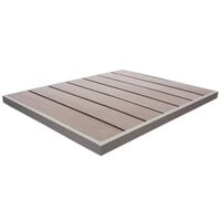 BFM Seating Seaside 34" x 34" Square Soft Gray Aluminum Outdoor / Indoor Table Top - Synthetic Teak