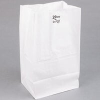 20 lb. Shorty White Paper Bag - 500/Bundle