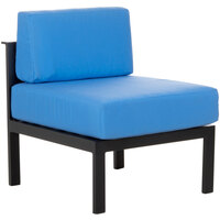 BFM Seating PH6101BL-M Belmar Black Aluminum Outdoor / Indoor Armless Cushion Chair