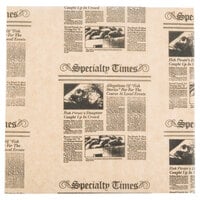American Metalcraft PPCN1010 10" x 10" Natural Newspaper Print Deli Sandwich Wrap Paper - 1000/Pack