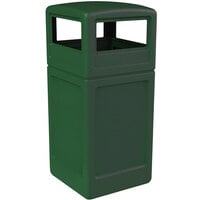 Commercial Zone 73295399 PolyTec 42 Gallon Square Forest Green Waste Container and Dome Lid Set