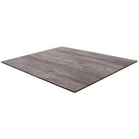 BFM Seating TRN3636DW Tribeca 36 inch x 36 inch Square Driftwood Composite Laminate Outdoor Table Top with Knife Edge