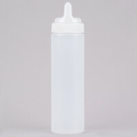 Tablecraft 12463C3F 24 oz. SelecTop Wide Mouth Dualway First In First Out FIFO Squeeze Bottle with 3 Top Openings - 12/Pack