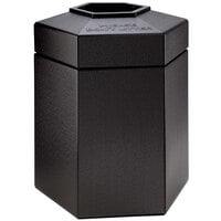 Commercial Zone 737201 PolyTec 45 Gallon Black Hexagonal Waste Container with Open Top