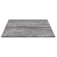 BFM Seating TRN2432DW Tribeca 24 inch x 32 inch Rectangular Driftwood Composite Laminate Outdoor Table Top with Knife Edge