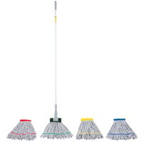 Unger SmartColor 16 oz. Microfiber String Mop Head Kit with Mop Handle, Mop Holder, and Cone Adapter