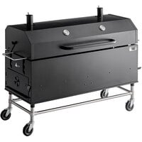 Backyard Pro 554SMOKR60AS 60 inch Charcoal / Wood Smoker Grill with Adjustable Grates and Dome - Assembled