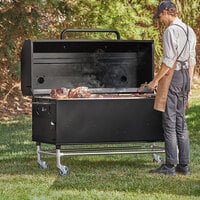 Backyard Pro 554SMOKR60AS 60 inch Charcoal / Wood Smoker Grill with Adjustable Grates and Dome - Assembled