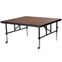 National Public Seating TFXS48481624HB Transfix 48 inch x 48 inch Adjustable Hardboard Portable Stage - 16 inch to 24 inch Height