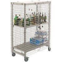 Cambro CPMU244867SUPKG Camshelving® Mobile Security Cage Kit - 26 3/4 inch x 50 1/4 inch x 67 3/4 inch