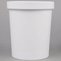 Choice 1 Qt. White Paper Double-Wall Frozen Yogurt / Food Cup with Paper Lid - 25/Pack