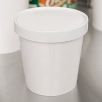 Choice 1 Pint White Paper Double-Wall Frozen Yogurt / Food Cup with Paper Lid - 250/Case