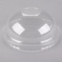 Choice 8 / 12 oz. Clear Round Dome Frozen Yogurt Lid with No Hole - 50/Pack