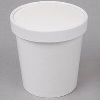 Choice 1 Pint White Paper Double-Wall Frozen Yogurt / Food Cup with Paper Lid - 25/Pack