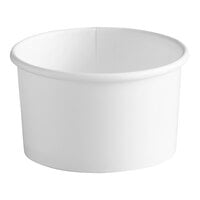 Choice 1/2 Gallon White Paper Frozen Yogurt / Food Cup with Paper Lid -  25/Pack