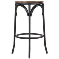 BFM Seating JS800BASH-SB Henry Sand Black Steel Bar Stool with Autumn Ash Wooden Seat