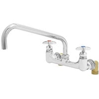 T&S B-0290-14 Wall Mounted Faucet with 14 inch Swing Spout, 44.27 GPM Plain End Outlet, 8 inch Adjustable Centers, and 4-Arm Handles