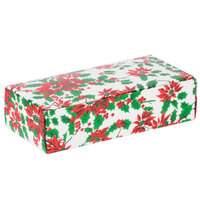 7 1/8" x 3 3/8" x 1 7/8" 1-Piece 1 lb. Poinsettia / Holiday Candy Box - 250/Case