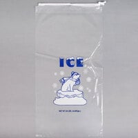 20 lb. Clear Plastic Drawstring Ice Bag with Polar Bear Graphic - 250/Case